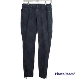 Prana Jeans Plaid Y2K 90's Retro Grunge Dark Academia Goth Ankle Zip Size 2